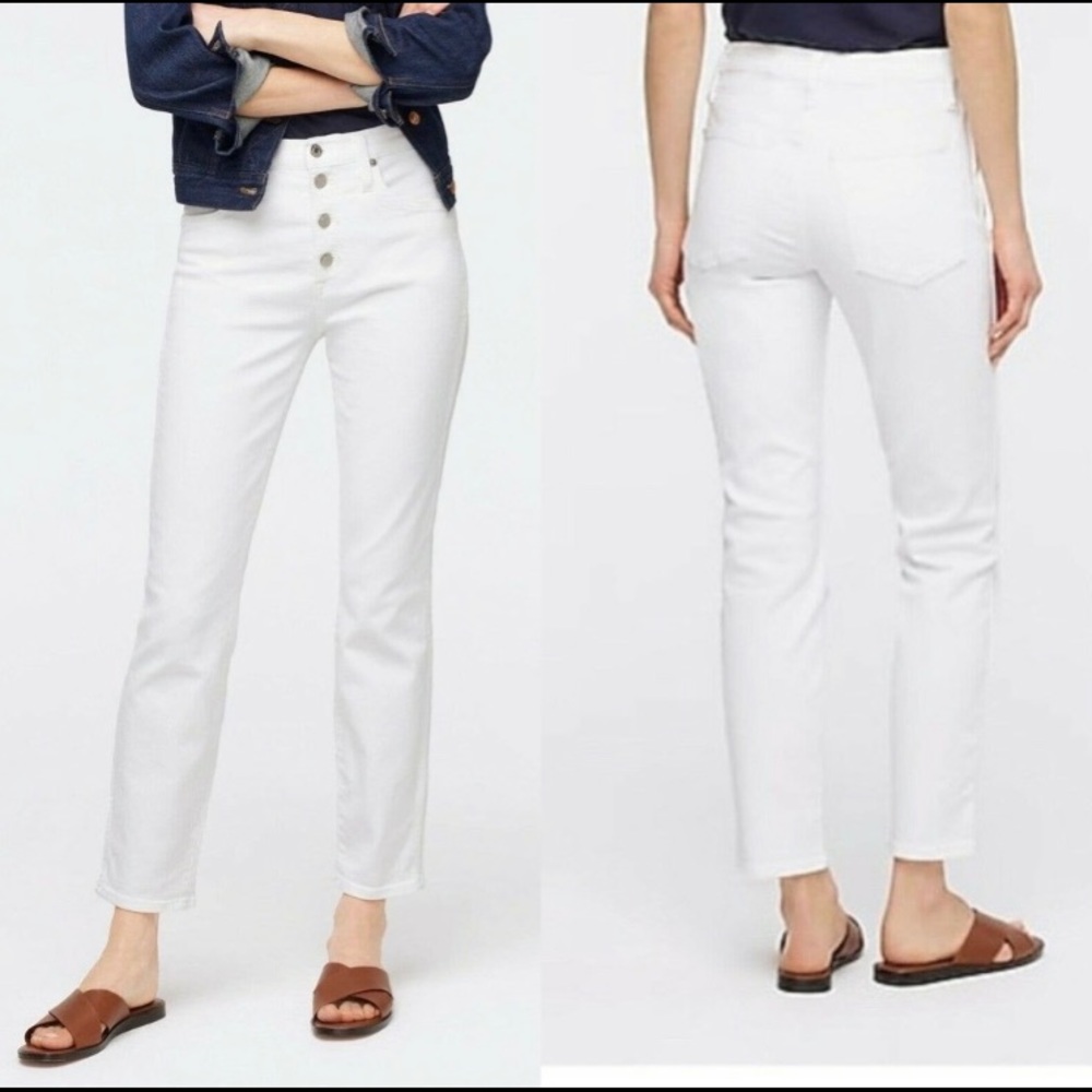 NWT J Crew High Rise Vintage Straight White Jeans 31